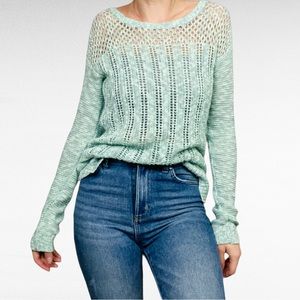 Mossimo Supply Co. | Mint Green Lace Cable Knit Long Pullover Sweater
